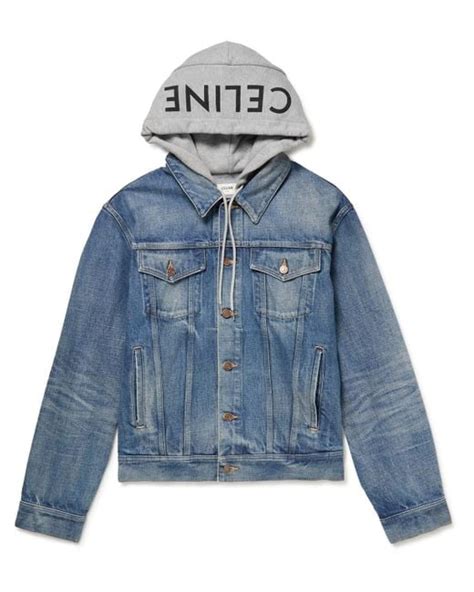 celine denim jacket with hood|men's celine homme jackets.